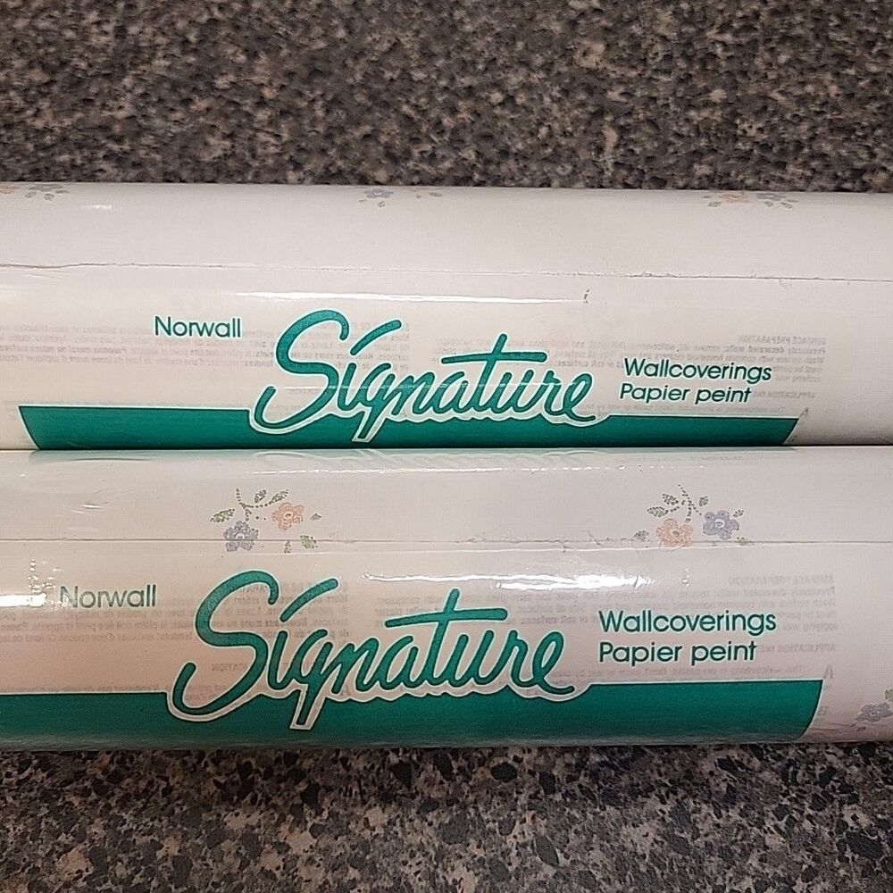 VINTAGE Norwall Signature Wallpaper 62905 Cottagecore Shabby Chic Floral 2 Rolls